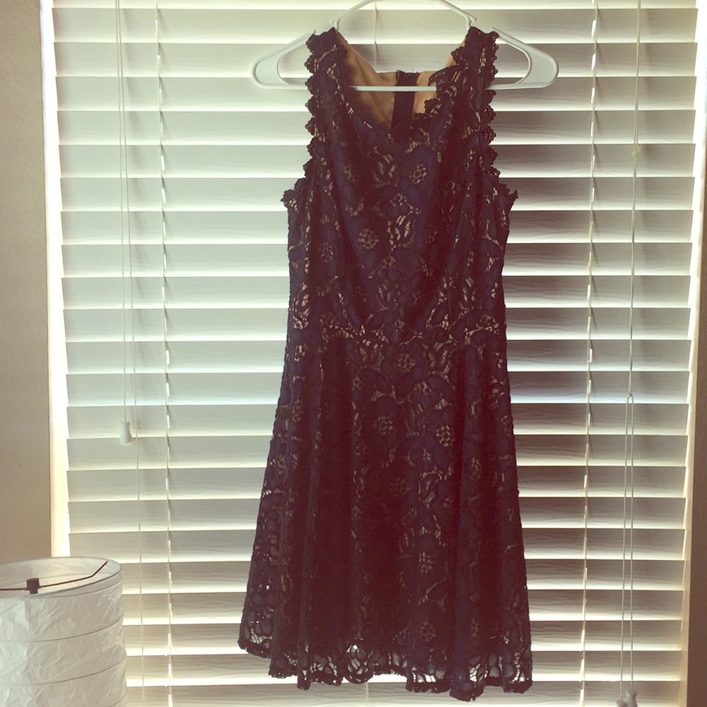 Navy and Nude cocktail dress